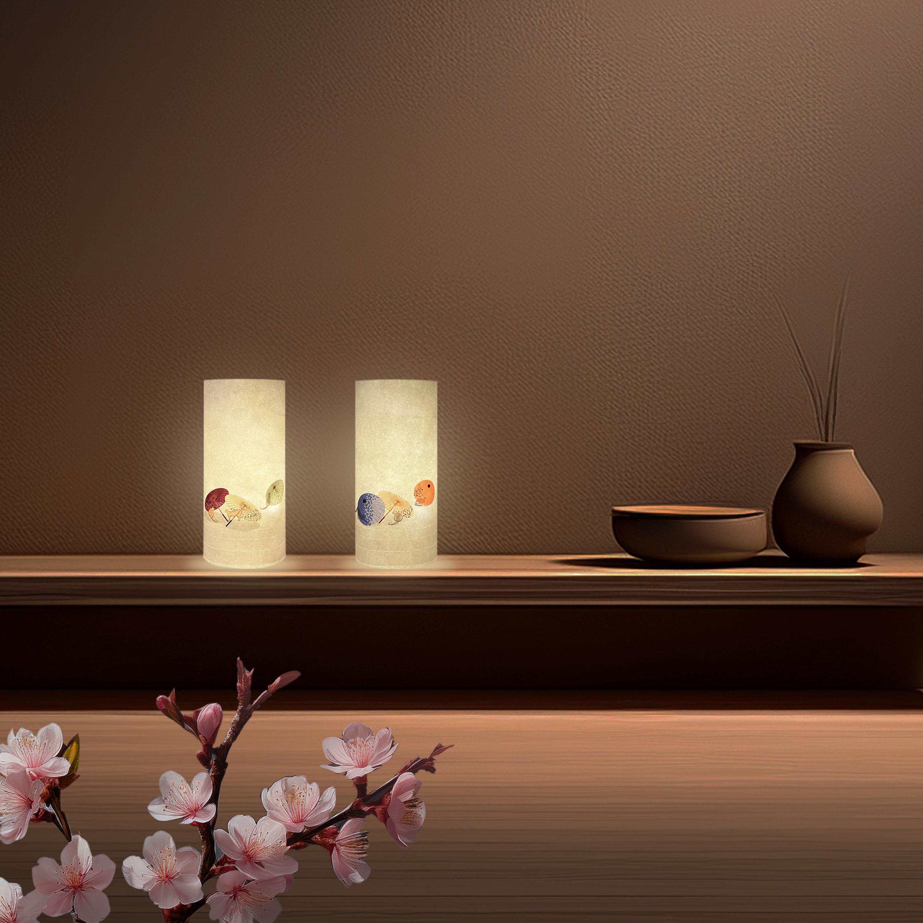 和紙 阿波紙のランプシェード・筒状カバー（石畳の猫さんたち）