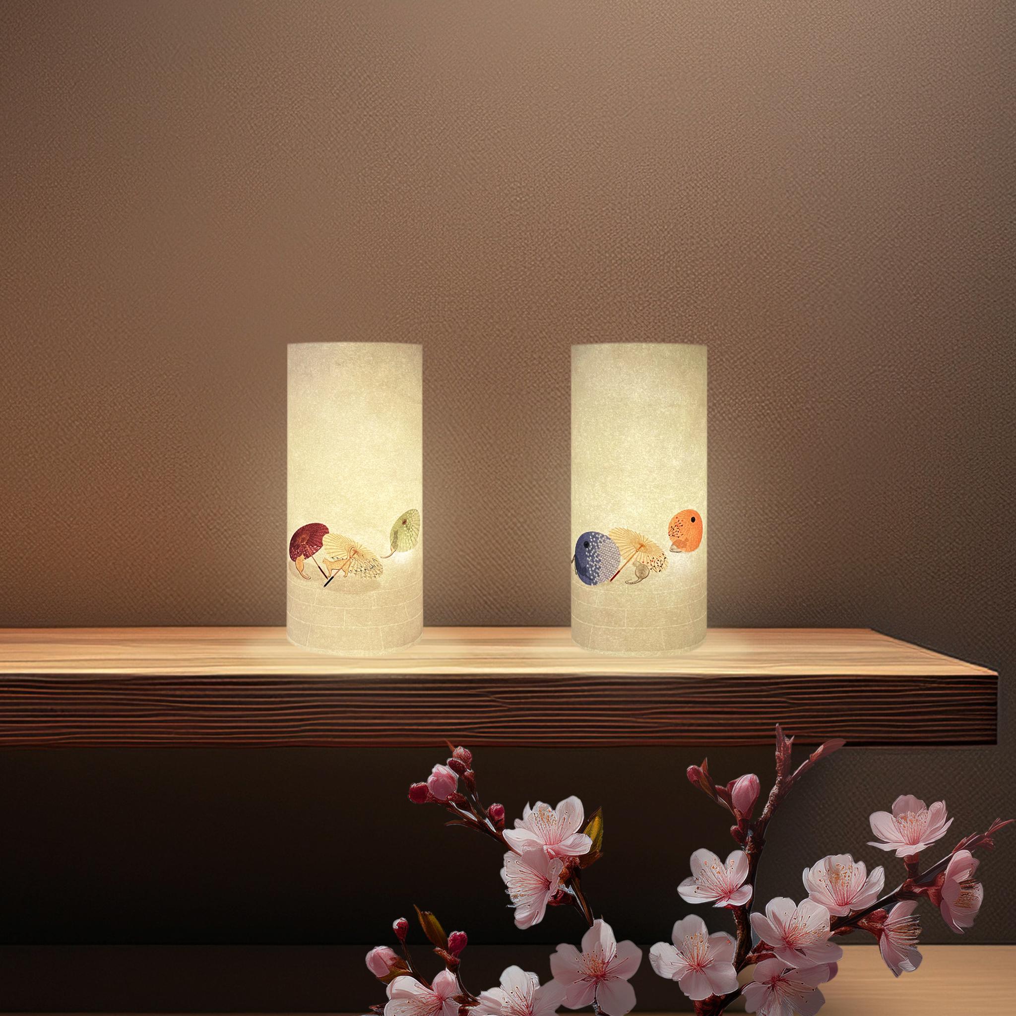 和紙 阿波紙のランプシェード・筒状カバー（石畳の猫さんたち） | 2枚目