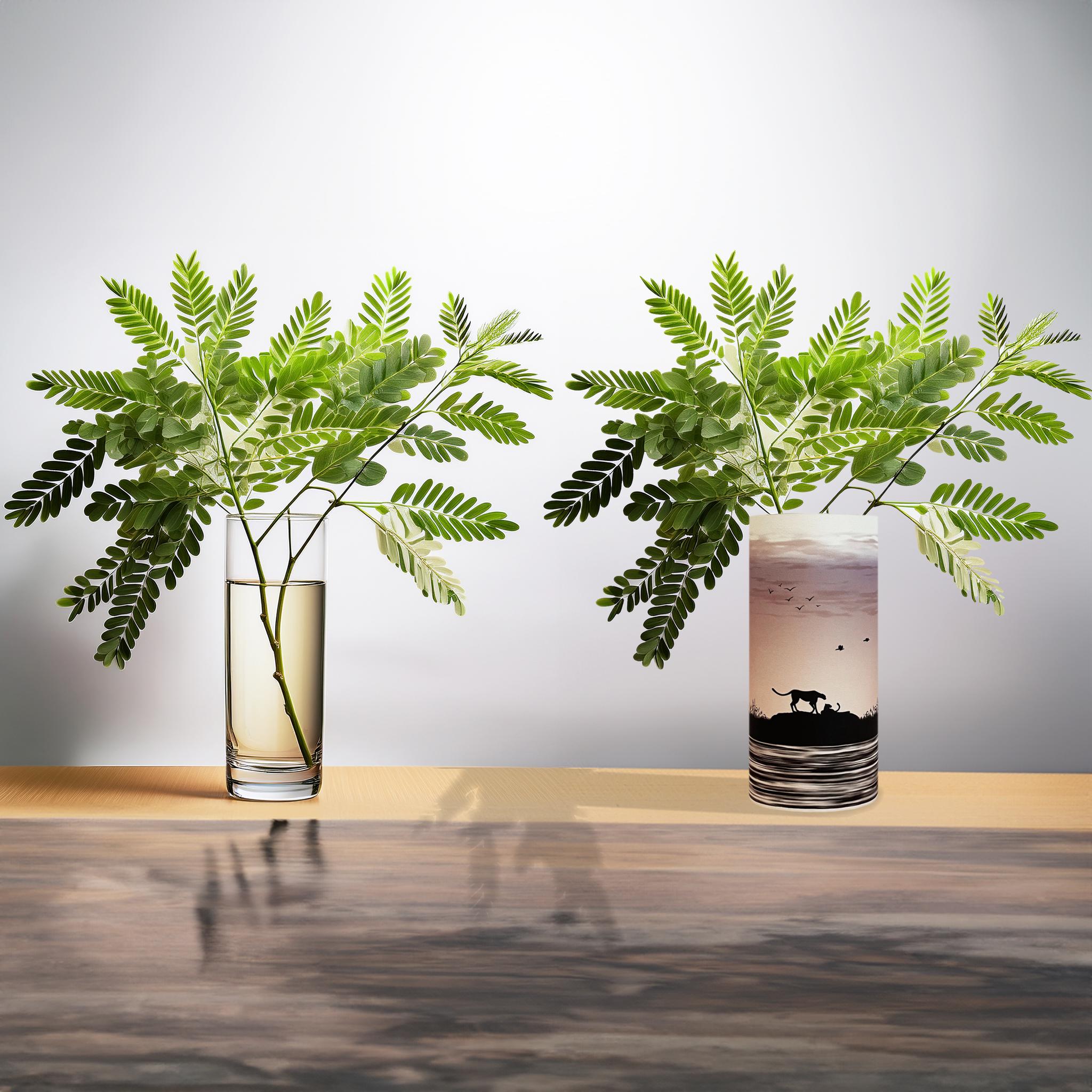 和紙 阿波紙のランプシェード・筒状カバー（朝陽の中のチーターたち） | 10枚目