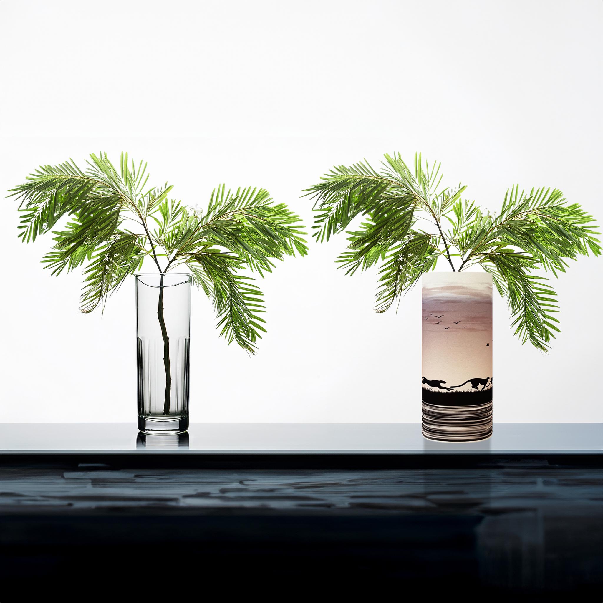 和紙 阿波紙のランプシェード・筒状カバー（朝陽の中のチーターたち） | 11枚目