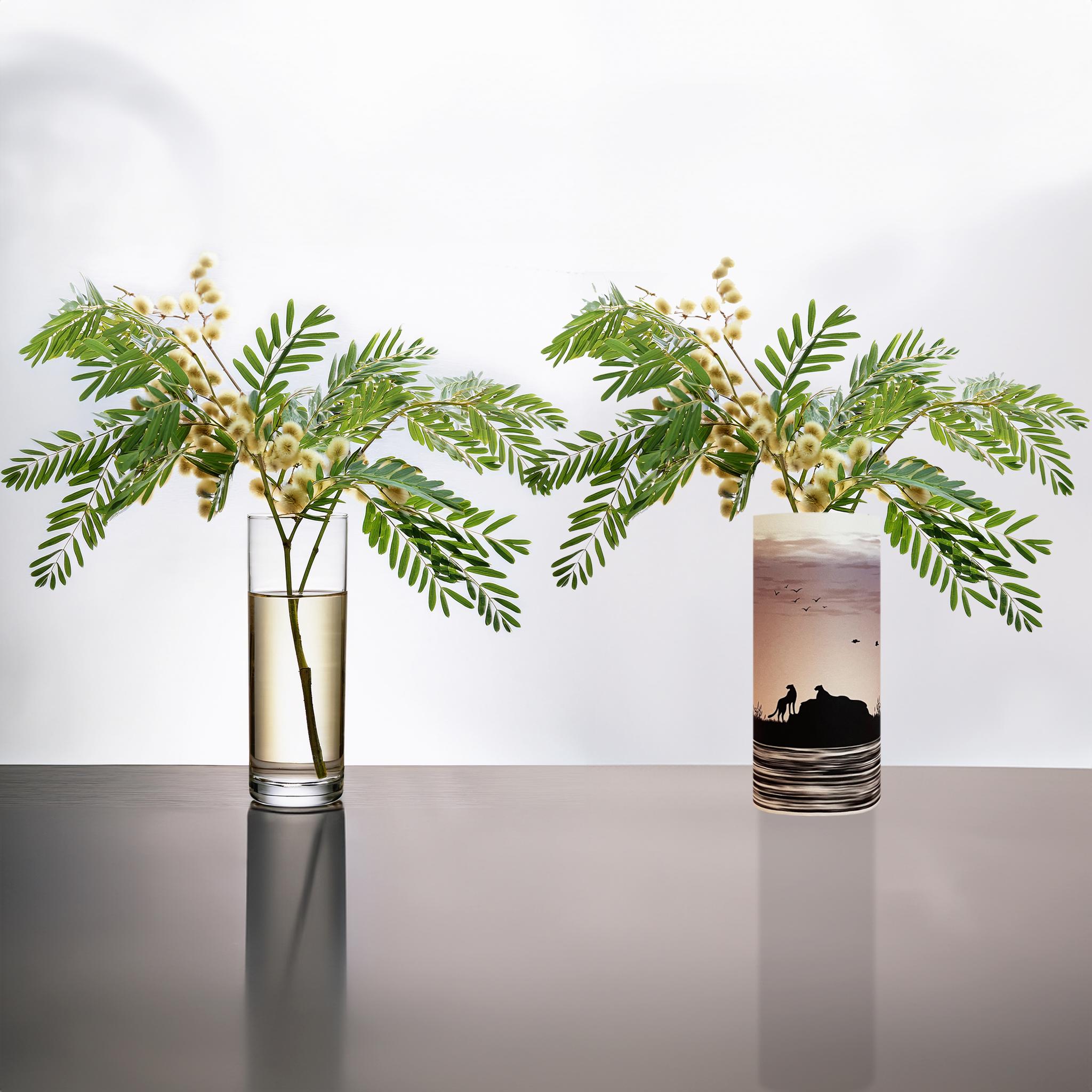 和紙 阿波紙のランプシェード・筒状カバー（朝陽の中のチーターたち） | 9枚目